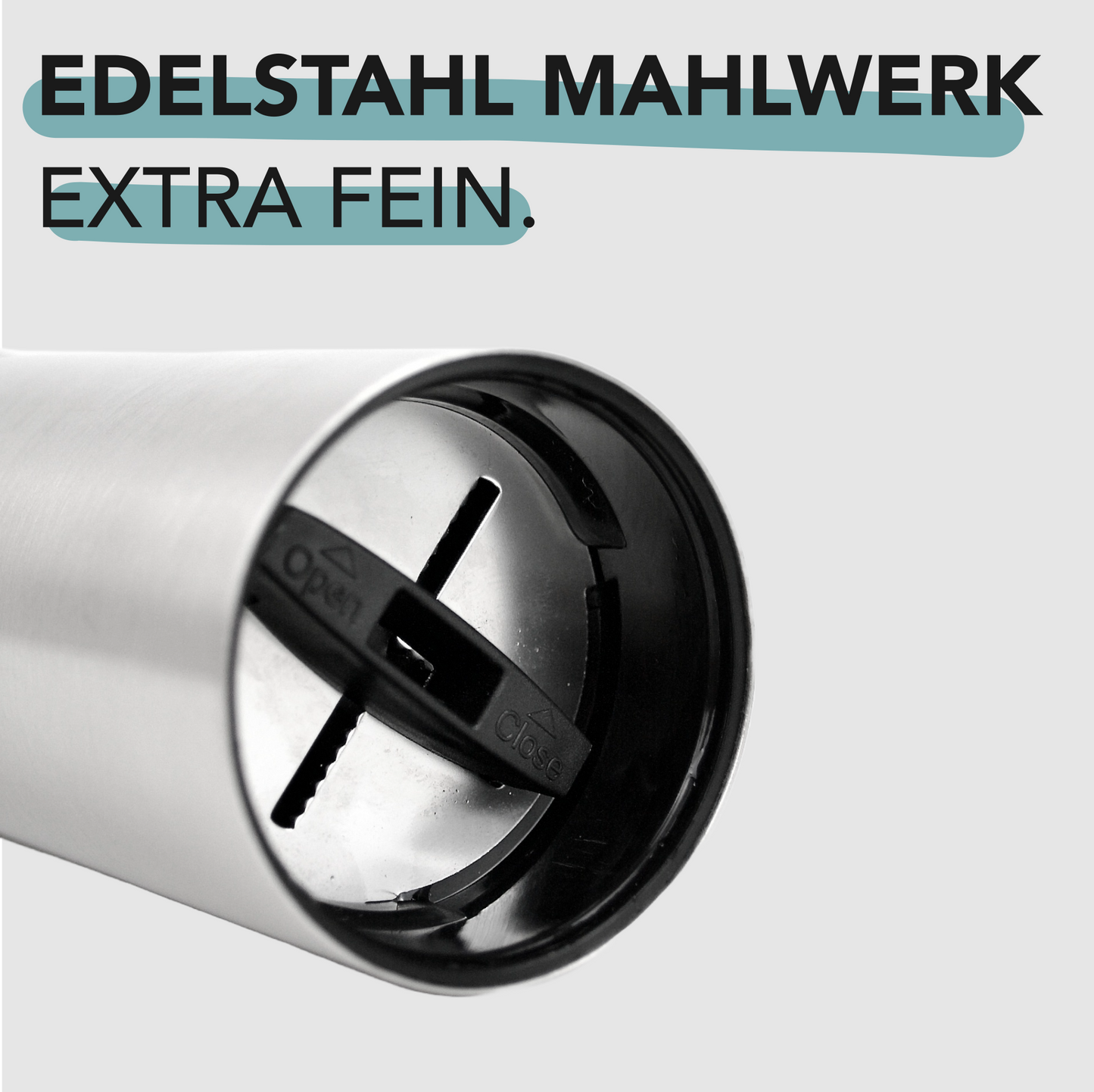 Muskatnuss Mühle aus Edelstahl
