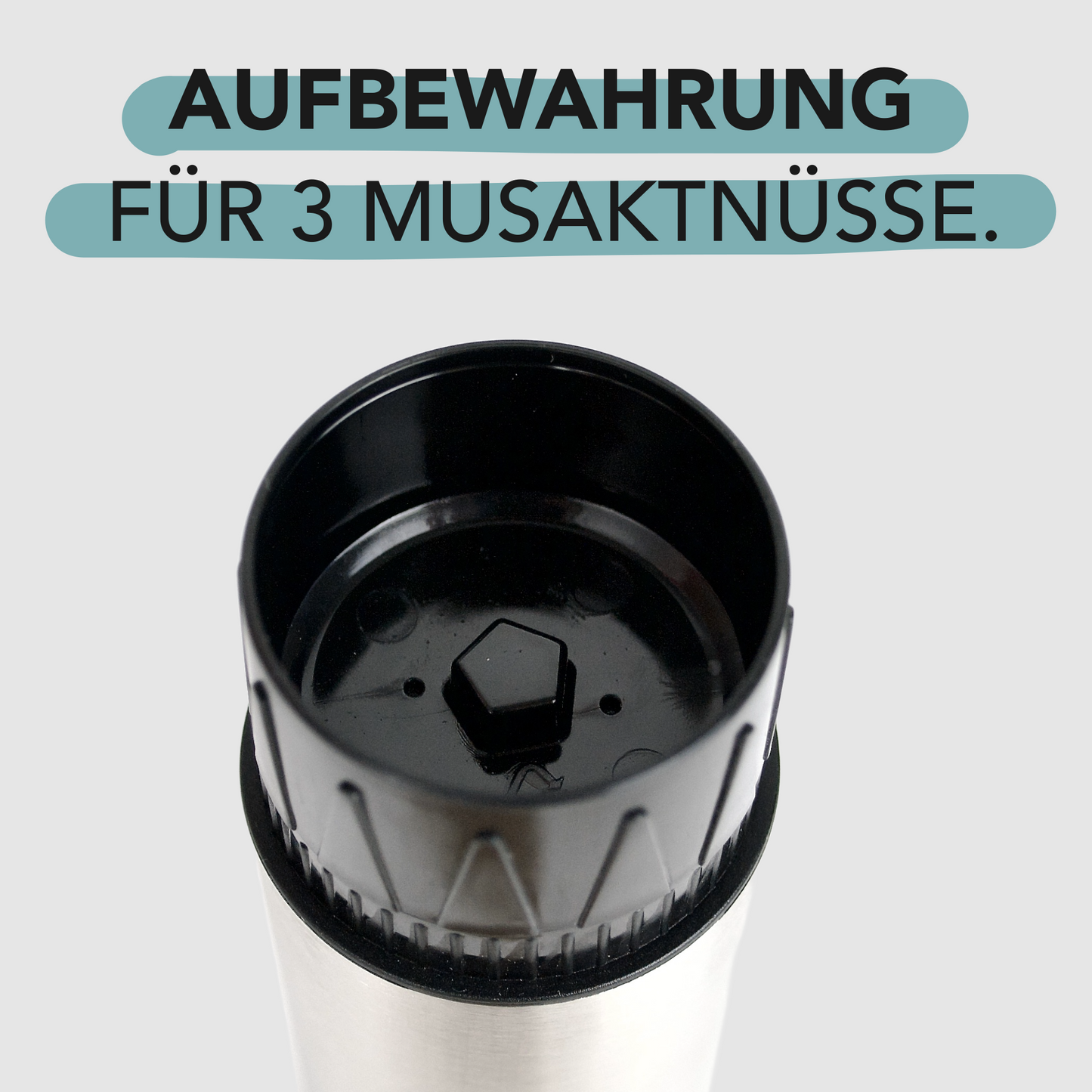 Muskatnuss Mühle aus Edelstahl